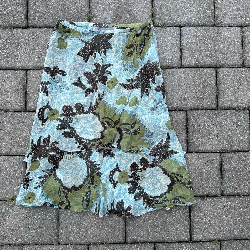 Paisley Print Mesh Midi Skirt